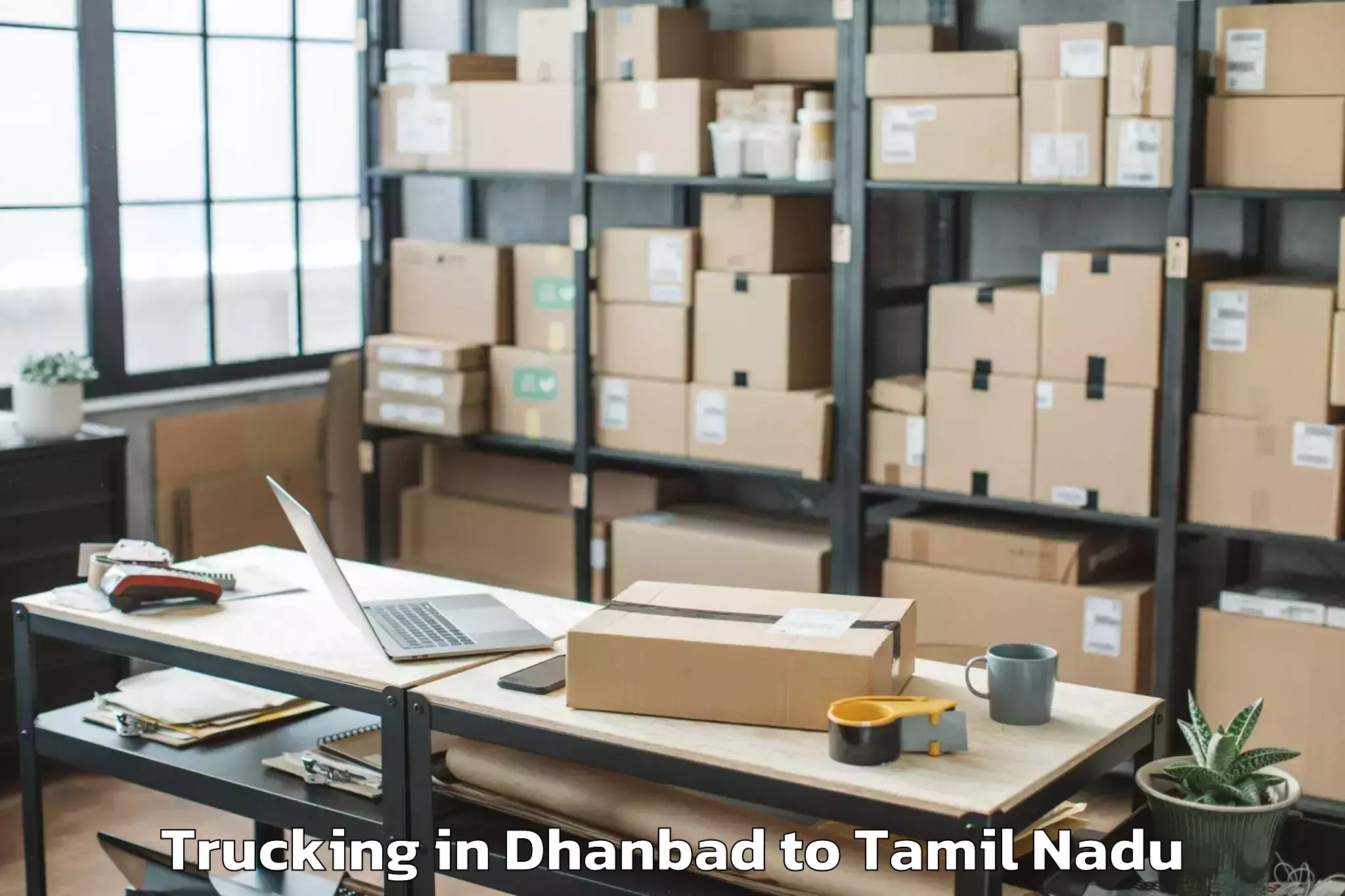 Easy Dhanbad to Avudayarkoil Trucking Booking